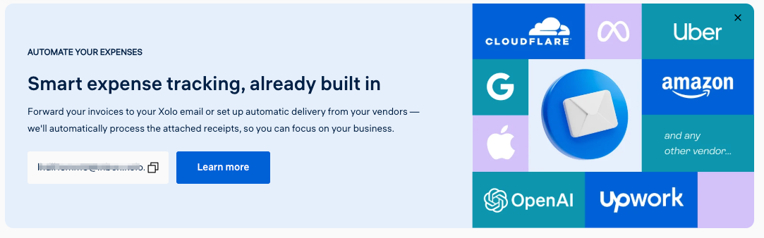 Xolo expense management – maildrop forwarding